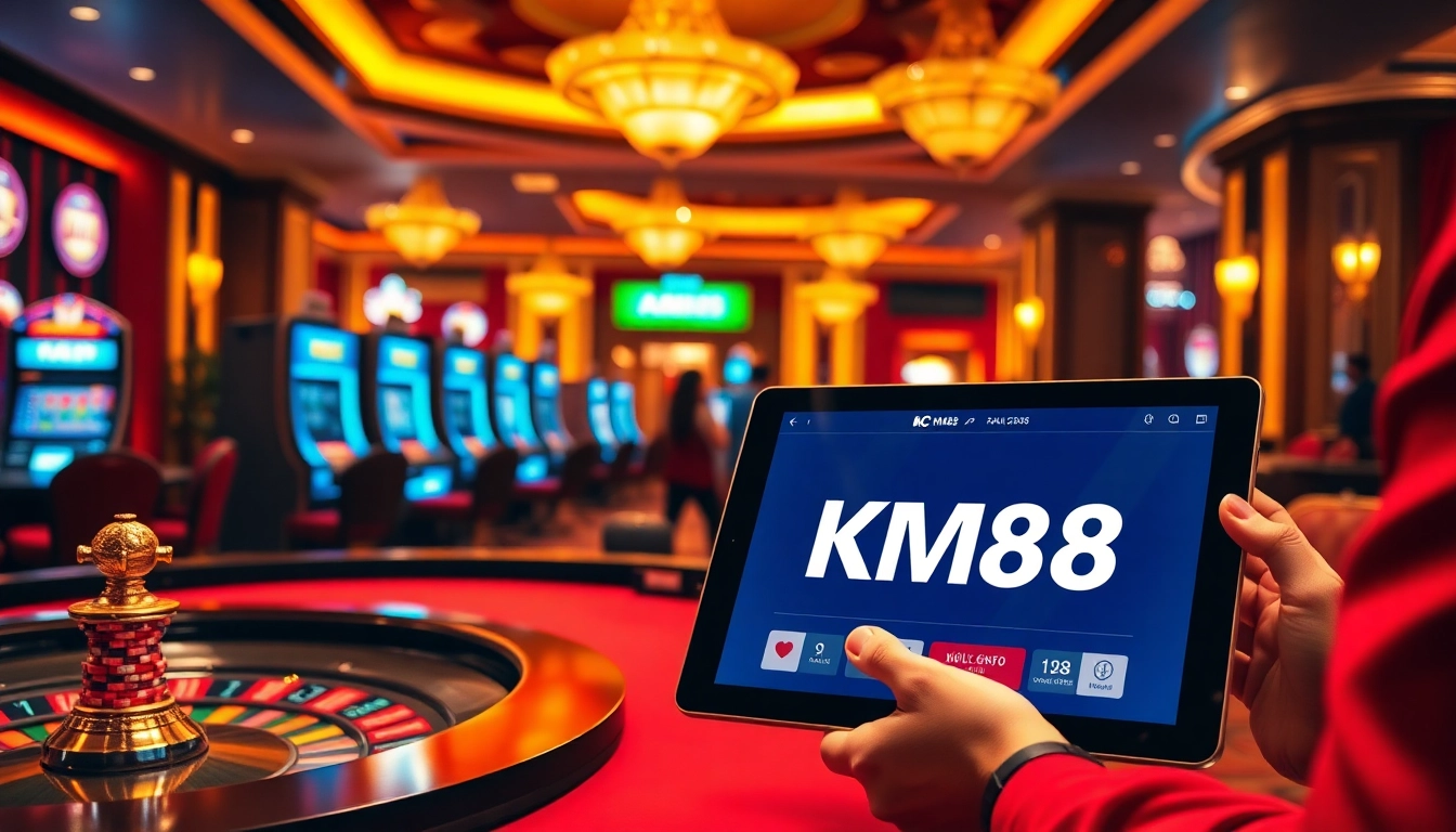 KJC MM88 engages players with a high-stakes poker experience at a luxurious casino.