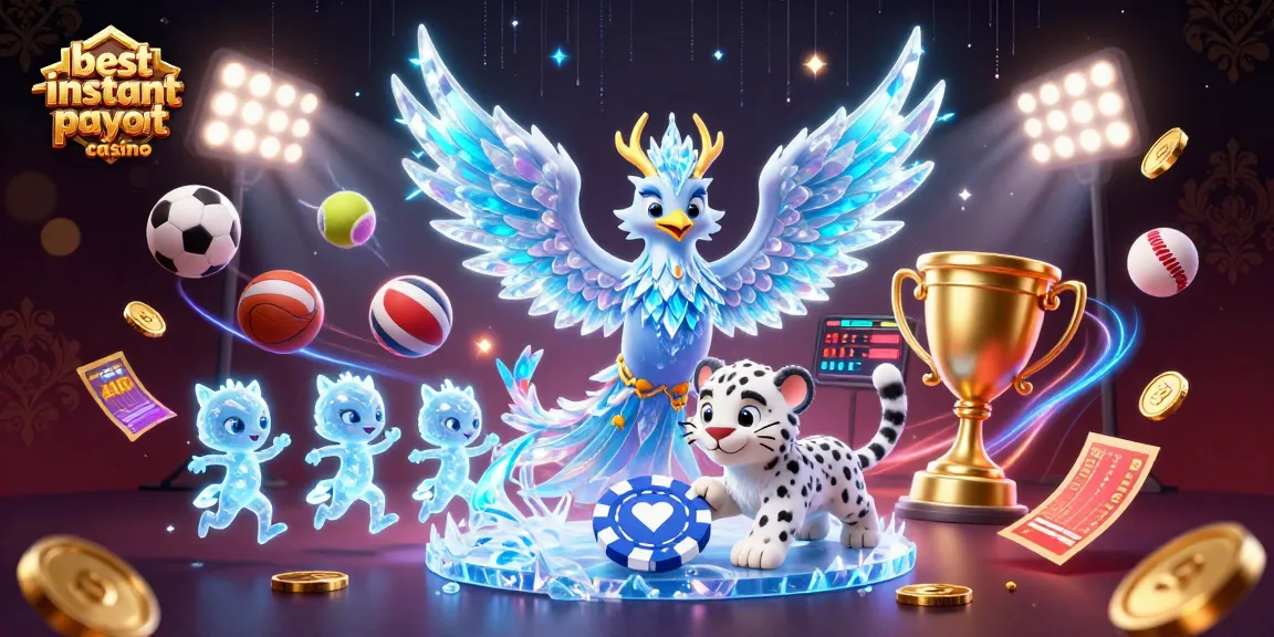 Experience the excitement at the best instant payout casino with dynamic characters and vibrant casino elements.