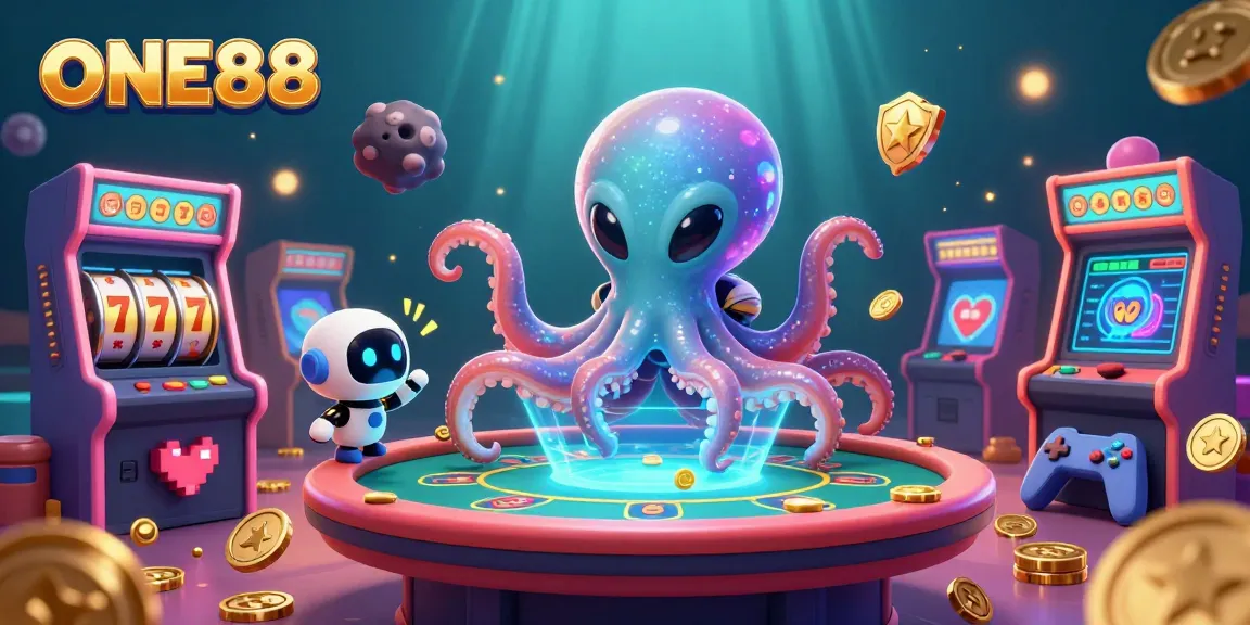 Experience vibrant gaming excitement at ONE88 with a captivating alien poker scene.