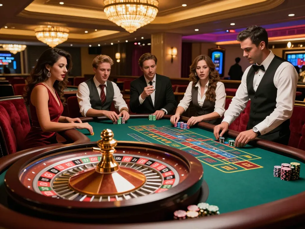 Engaging players at the roulette table showcasing excitement during the đăng ký 789win experience.