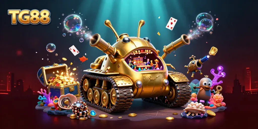 Experience thrilling gameplay at TG88 with a golden beetle tank casino filled with exciting elements.