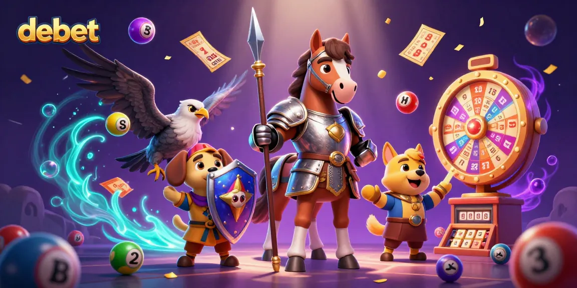 Engaging illustration of debet casino features lively lottery elements and characters for immersive experience.