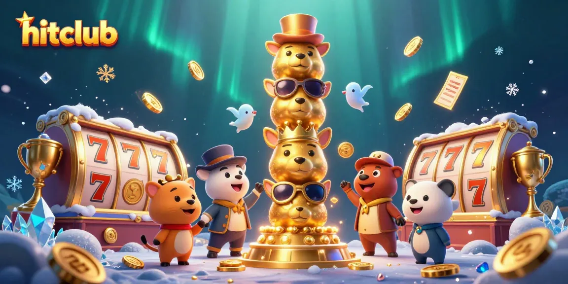 Experience hitclub's thrilling casino adventure with dynamic slot reels and sparkling elements.