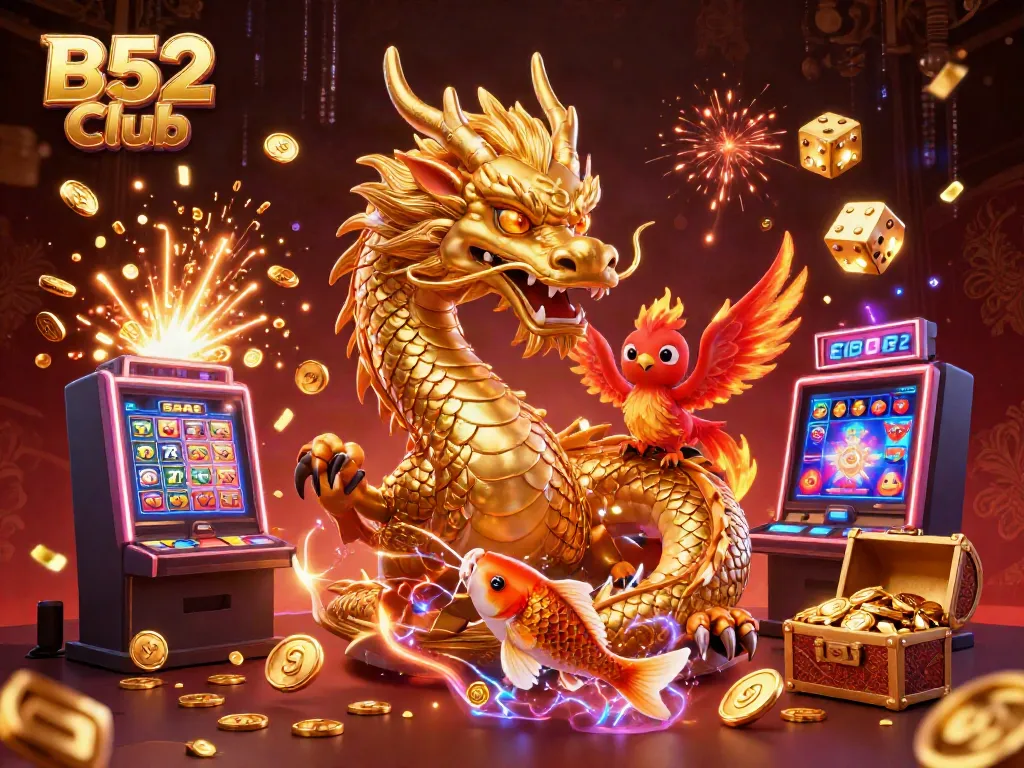 Experience the thrill of winning at B52 Club with captivating characters and vibrant casino elements.