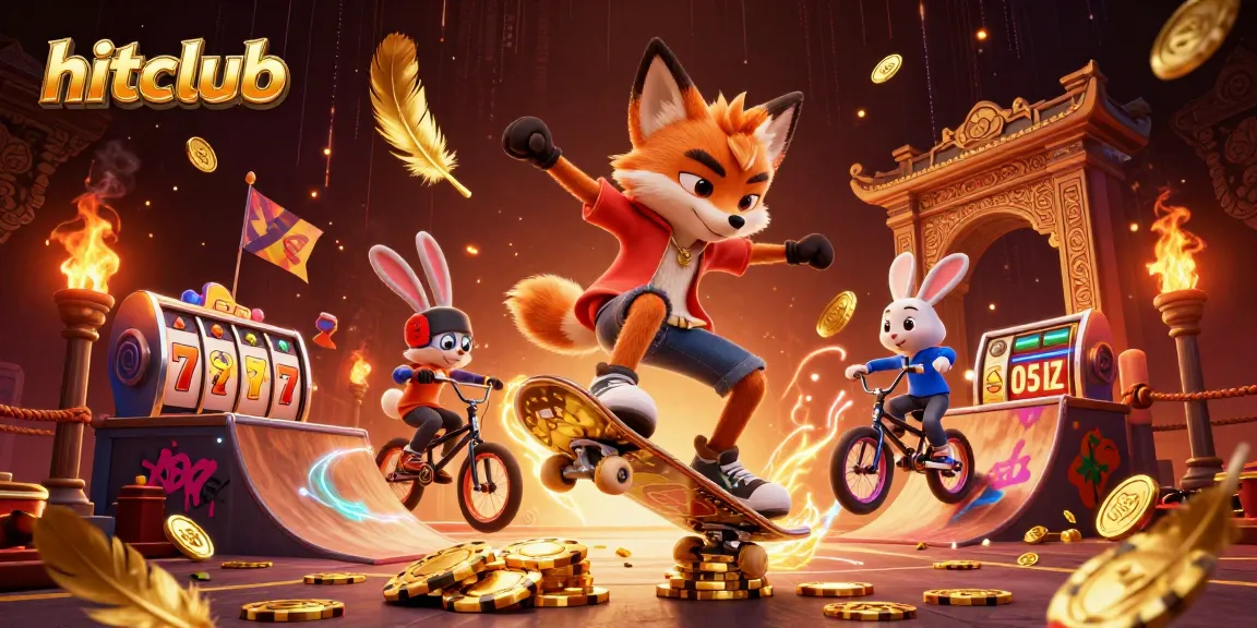 Hitclub showcases an exciting 3D gaming adventure with vibrant casino-themed visuals.