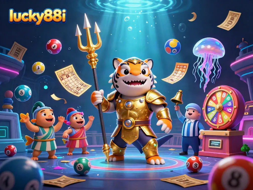 Engage with lucky88i's vibrant underwater casino scene featuring dynamic elements and characters.