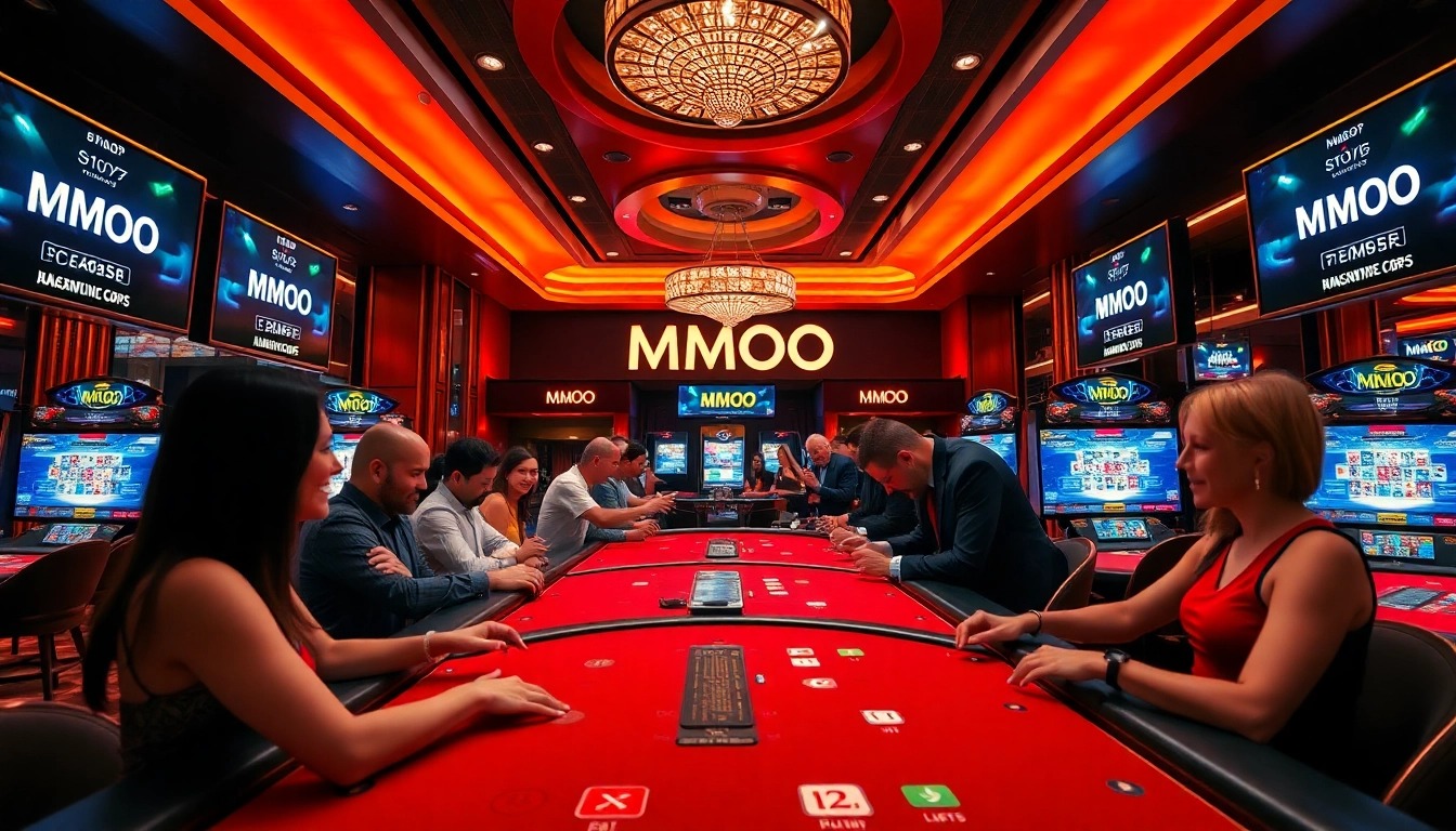 Experience thrilling gameplay at nhà cái mmoo, featuring vibrant casino ambiance and interactive dealers.
