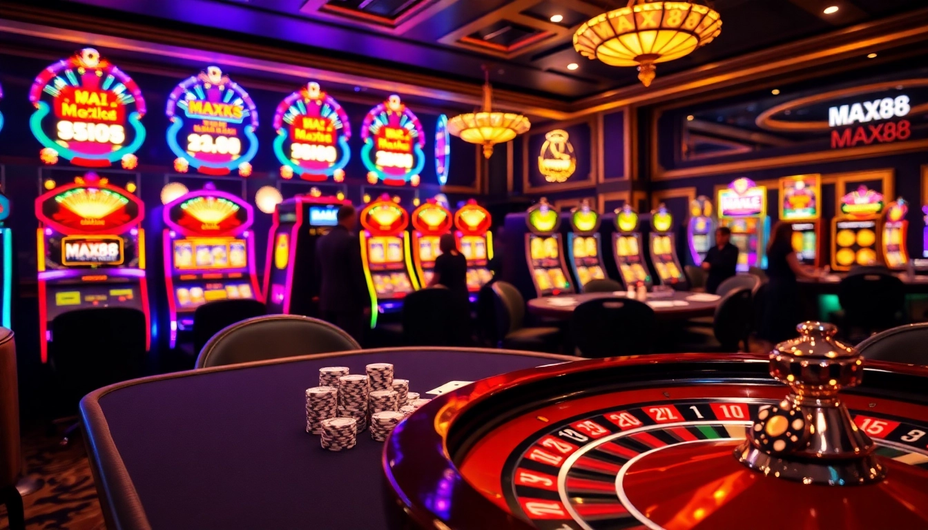 Experience excitement at MAX88 with vibrant casino games and elegant settings.