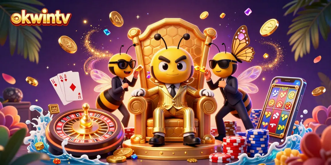 Experience exciting live sports betting on okwintv with engaging elements like roulette wheels and gold coins.